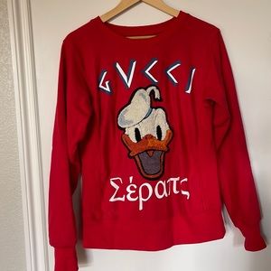 Like New: Gucci Donald Duck Appliqué Sweatshirt